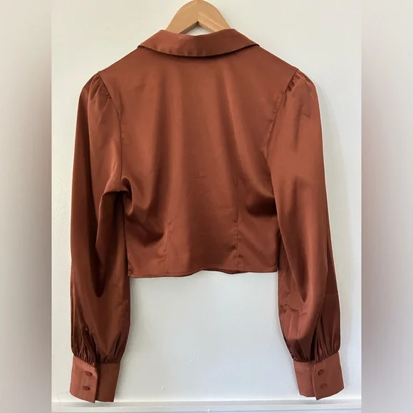 Abercrombie & Fitch Satin Terra Cotta Blouse - Picture 2 of 4